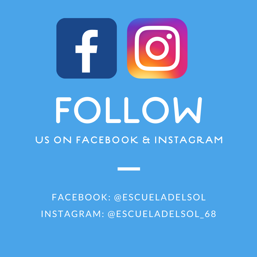Follow us on social media escuela del sol montessori