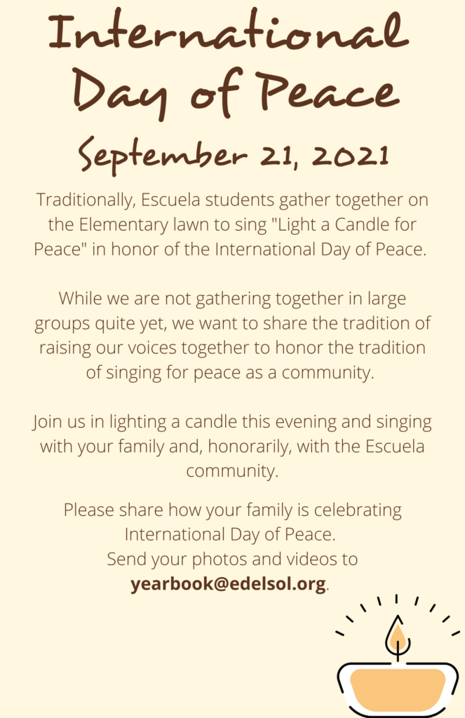 Light a Candle with Us for International Day of Peace