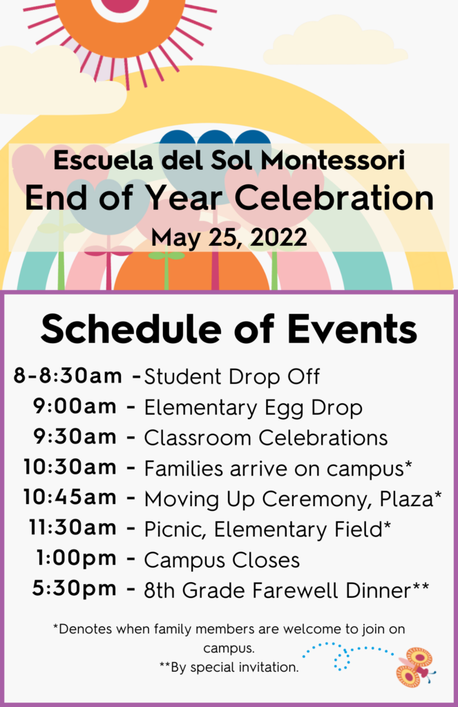 End of Year Celebration Details