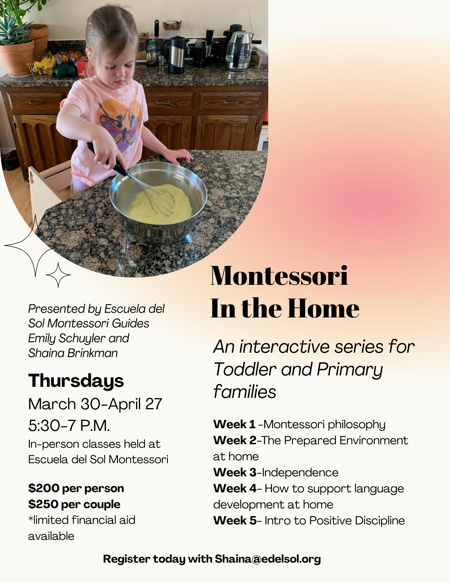 Montessori in the Home &#8211; NEW DATES!